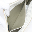 BVLGARI Clutch Bag Leather White Gold Auth bs36852-21