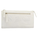 BVLGARI Clutch Bag Leather White Gold Auth bs36852-13