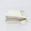 BVLGARI Clutch Bag Leather White Gold Auth bs36852-3