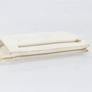 BVLGARI Clutch Bag Leather White Gold Auth bs36852-5