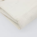 BVLGARI Clutch Bag Leather White Gold Auth bs36852-14