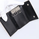 PRADA Key Case Leather Black Silver Auth bs36853-8