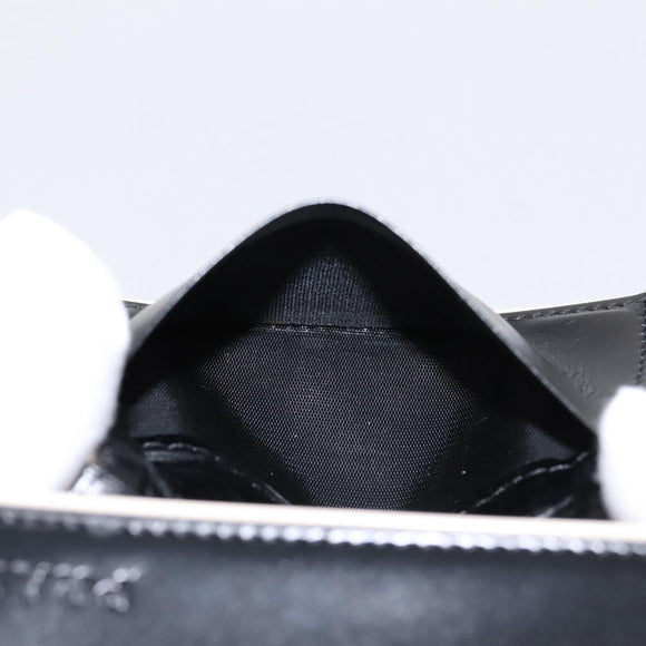 PRADA Key Case Leather Black Silver Auth bs36853