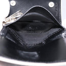 PRADA Key Case Leather Black Silver Auth bs36853-9