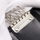 PRADA Key Case Leather Black Silver Auth bs36853-11