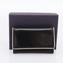 PRADA Key Case Leather Black Silver Auth bs36853-12