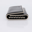 PRADA Key Case Leather Black Silver Auth bs36853-3
