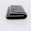 PRADA Key Case Leather Black Silver Auth bs36853-4