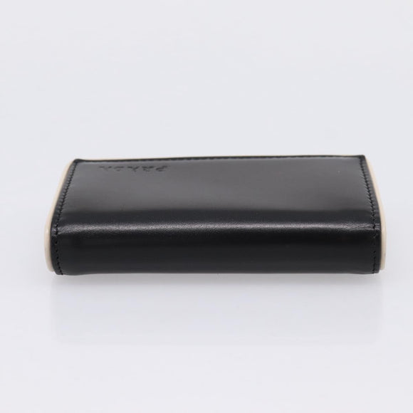 PRADA Key Case Leather Black Silver Auth bs36853