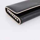 PRADA Key Case Leather Black Silver Auth bs36853-14