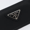 PRADA Key Case Nylon Black Silver Black Auth bs36854-17