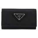 PRADA Key Case Nylon Black Silver Black Auth bs36854-13