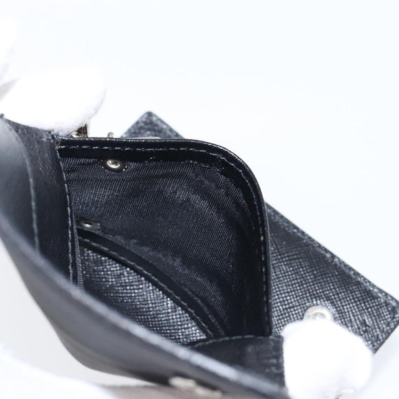 PRADA Key Case Nylon Black Silver Black Auth bs36854