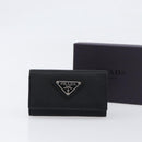 PRADA Key Case Nylon Black Silver Black Auth bs36854-12
