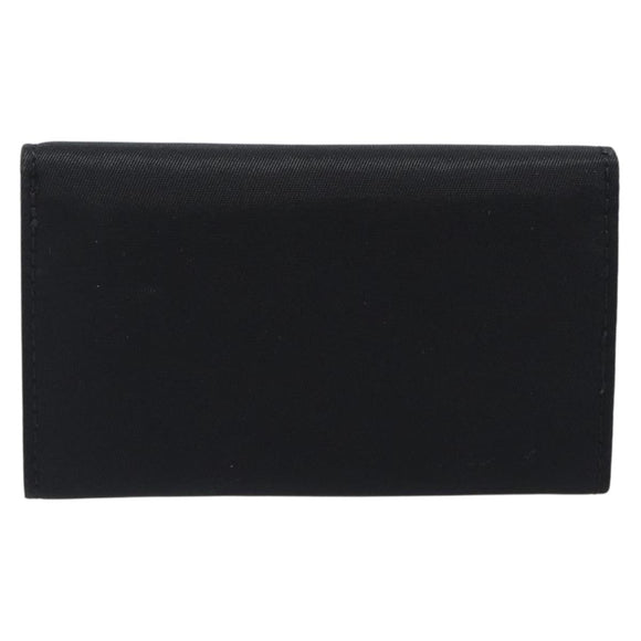 PRADA Key Case Nylon Black Silver Black Auth bs36854
