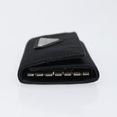 PRADA Key Case Nylon Black Silver Black Auth bs36854-4