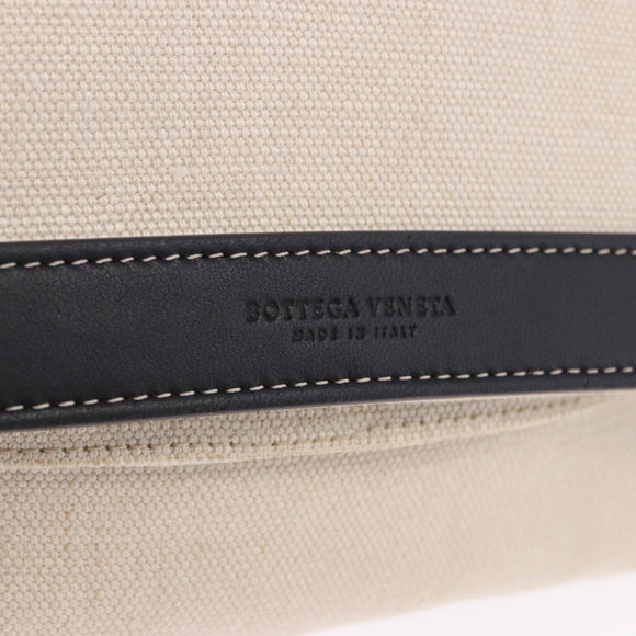 BOTTEGA VENETA Shoulder Bag Canvas Beige Gold Auth bs36856