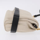 BOTTEGA VENETA Shoulder Bag Canvas Beige Gold Auth bs36856-4