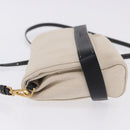 BOTTEGA VENETA Shoulder Bag Canvas Beige Gold Auth bs36856-5