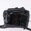 PRADA Backpack Patent Leather Black Silver Auth bs36857-11