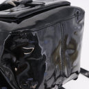 PRADA Backpack Patent Leather Black Silver Auth bs36857-12