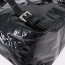 PRADA Backpack Patent Leather Black Silver Auth bs36857-15