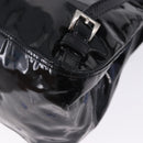 PRADA Backpack Patent Leather Black Silver Auth bs36857-16