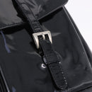 PRADA Backpack Patent Leather Black Silver Auth bs36857-17