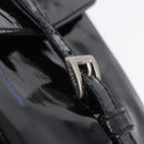 PRADA Backpack Patent Leather Black Silver Auth bs36857-18