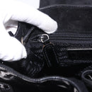 PRADA Backpack Patent Leather Black Silver Auth bs36857-25
