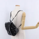 PRADA Backpack Patent Leather Black Silver Auth bs36857-30