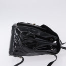 PRADA Backpack Patent Leather Black Silver Auth bs36857-4