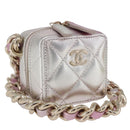 CHANEL Matelasse Chain Shoulder Pouch Lamb Skin Gold Silver CC Auth bs36858SAM-1