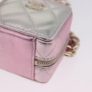 CHANEL Matelasse Chain Shoulder Pouch Lamb Skin Gold Silver CC Auth bs36858SAM-14
