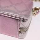 CHANEL Matelasse Chain Shoulder Pouch Lamb Skin Gold Silver CC Auth bs36858SAM-16
