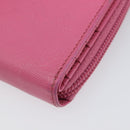 PRADA Bifold Wallet Safiano Leather Pink Silver Auth bs36862-10