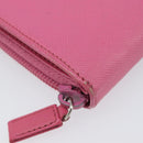PRADA Bifold Wallet Safiano Leather Pink Silver Auth bs36862-11
