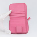 PRADA Bifold Wallet Safiano Leather Pink Silver Auth bs36862-17