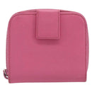 PRADA Bifold Wallet Safiano Leather Pink Silver Auth bs36862-3
