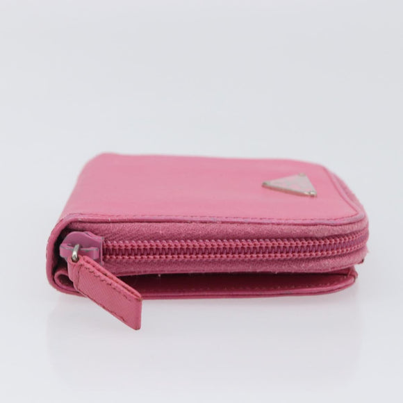 PRADA Bifold Wallet Safiano Leather Pink Silver Auth bs36862