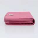 PRADA Bifold Wallet Safiano Leather Pink Silver Auth bs36862-5