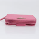 PRADA Bifold Wallet Safiano Leather Pink Silver Auth bs36862-6