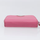 PRADA Bifold Wallet Safiano Leather Pink Silver Auth bs36862-7