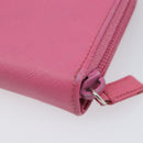 PRADA Bifold Wallet Safiano Leather Pink Silver Auth bs36862-8