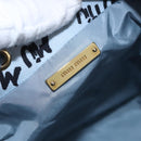 Miu Miu Drawstring Pouch Canvas Light Blue Gold Auth bs36863V-10
