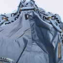 Miu Miu Drawstring Pouch Canvas Light Blue Gold Auth bs36863V-18