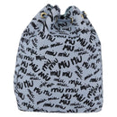 Miu Miu Drawstring Pouch Canvas Light Blue Gold Auth bs36863V-2