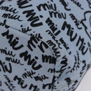 Miu Miu Drawstring Pouch Canvas Light Blue Gold Auth bs36863V-14