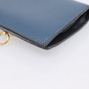 FENDI Bifold Wallet Leather Blue Gold Auth bs36865-15
