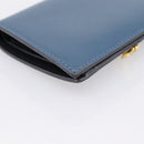 FENDI Bifold Wallet Leather Blue Gold Auth bs36865-16